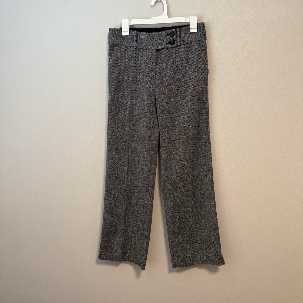 The Limited Pants Womens Sz 2 Cassidy Fit Gray Herringbone Wide Leg Pants